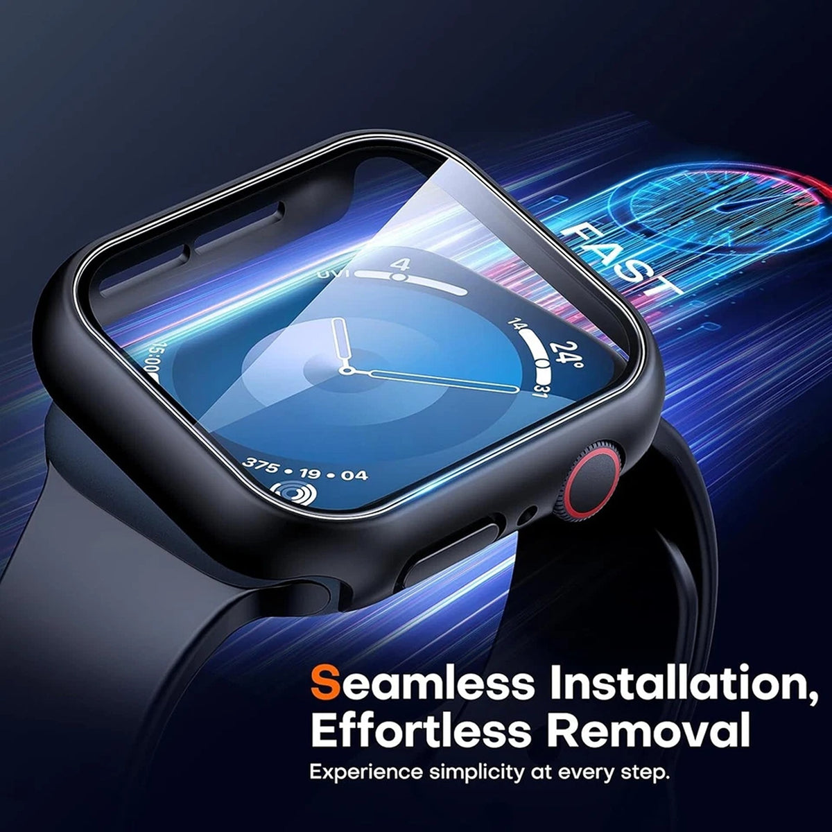 Clear Smartwatch Case with Screen Protector for Apple Watch Series 12 11 10 9 8 SE 2