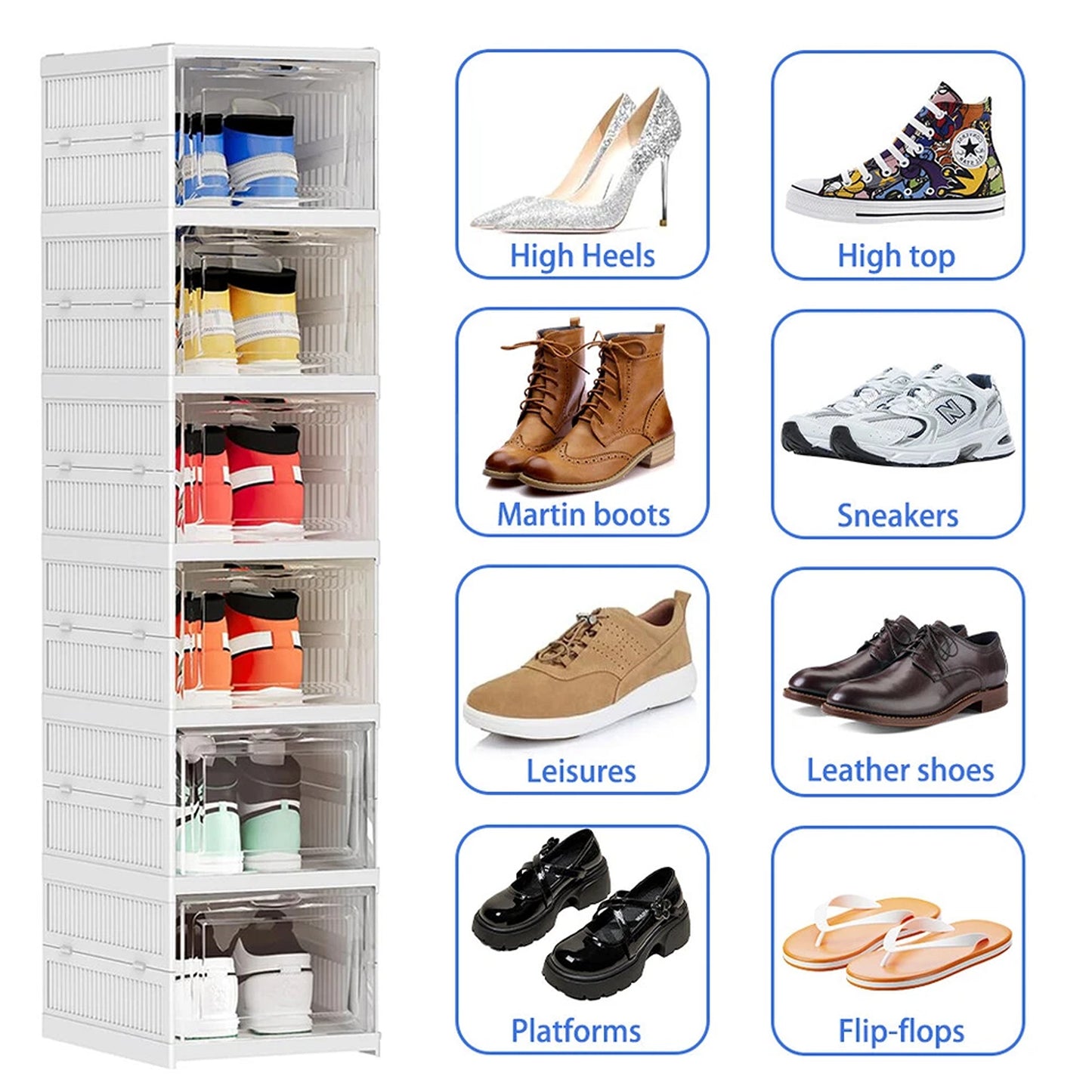 Foldable Shoe Organizer Stand 6 Tier Storage Rack For Shoes