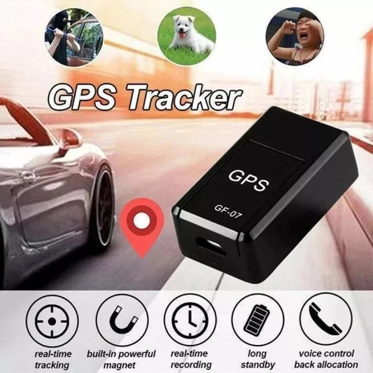 Mini GPS Tracker Magnetic Real Time Locator for Cars Kids and Dogs