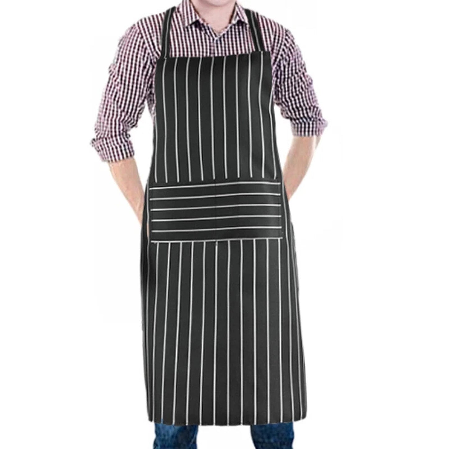 Washable Bib Apron with Pocket for Kitchen and Cooking