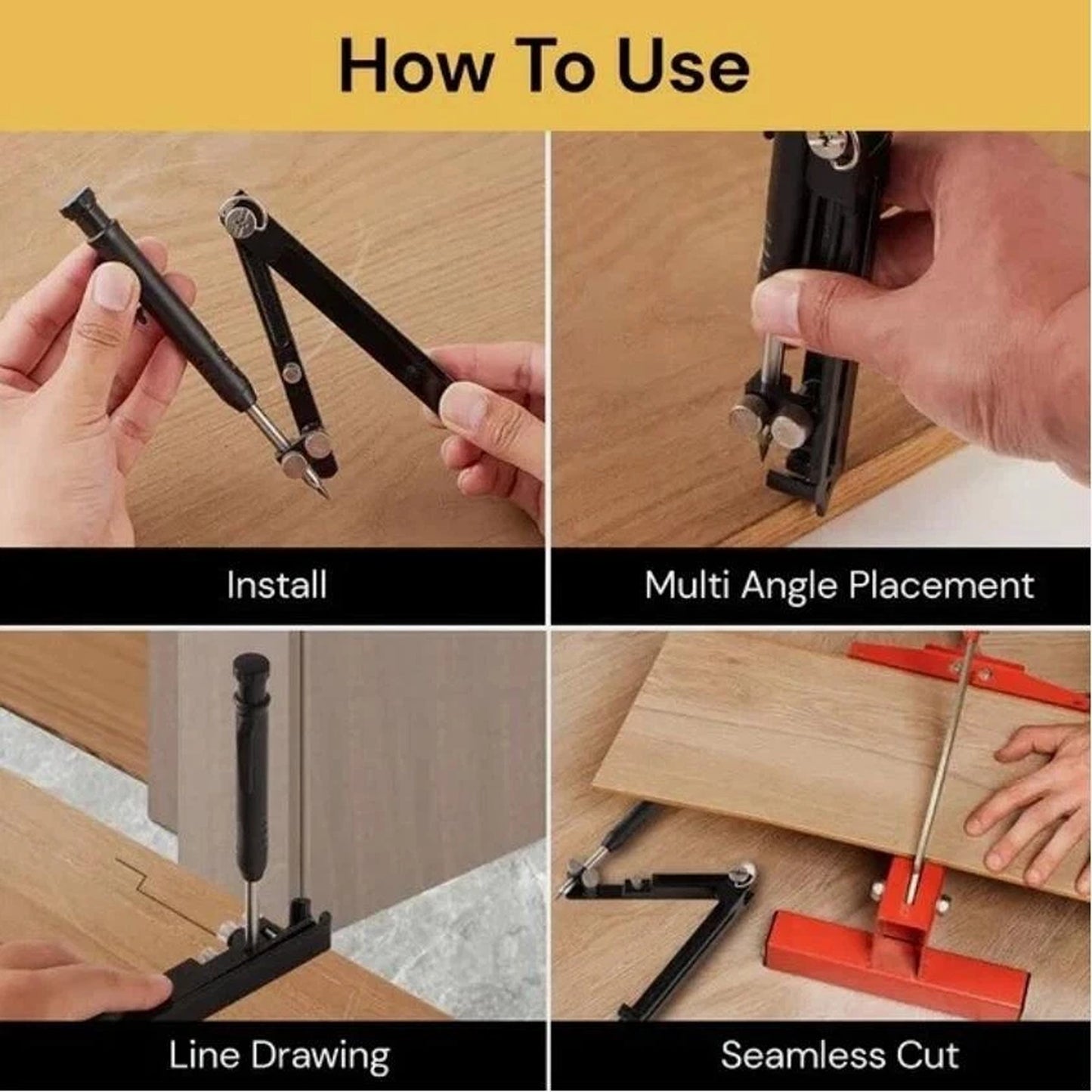 Multifunction Scribing Ruler for Woodworking and Construction