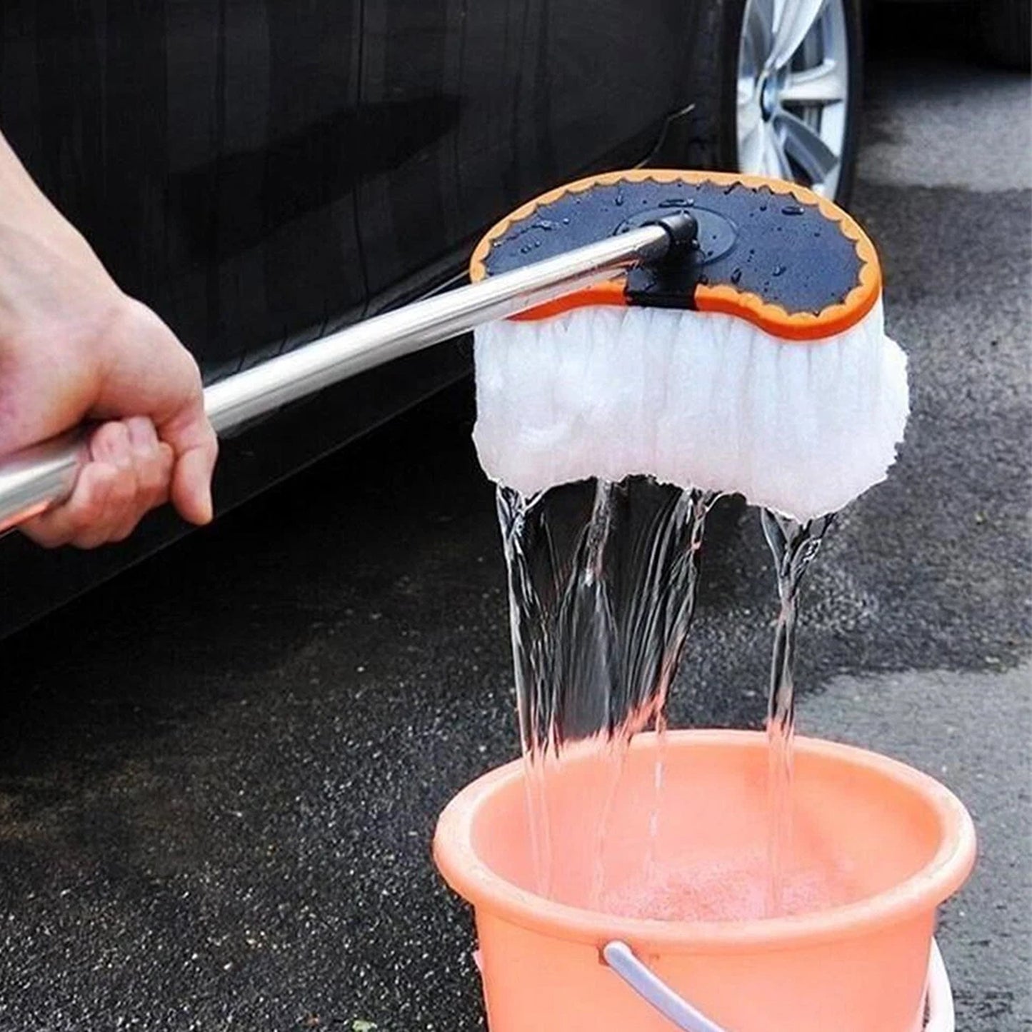 Telescopic Car Wash Mop with Microfiber Dusting Head