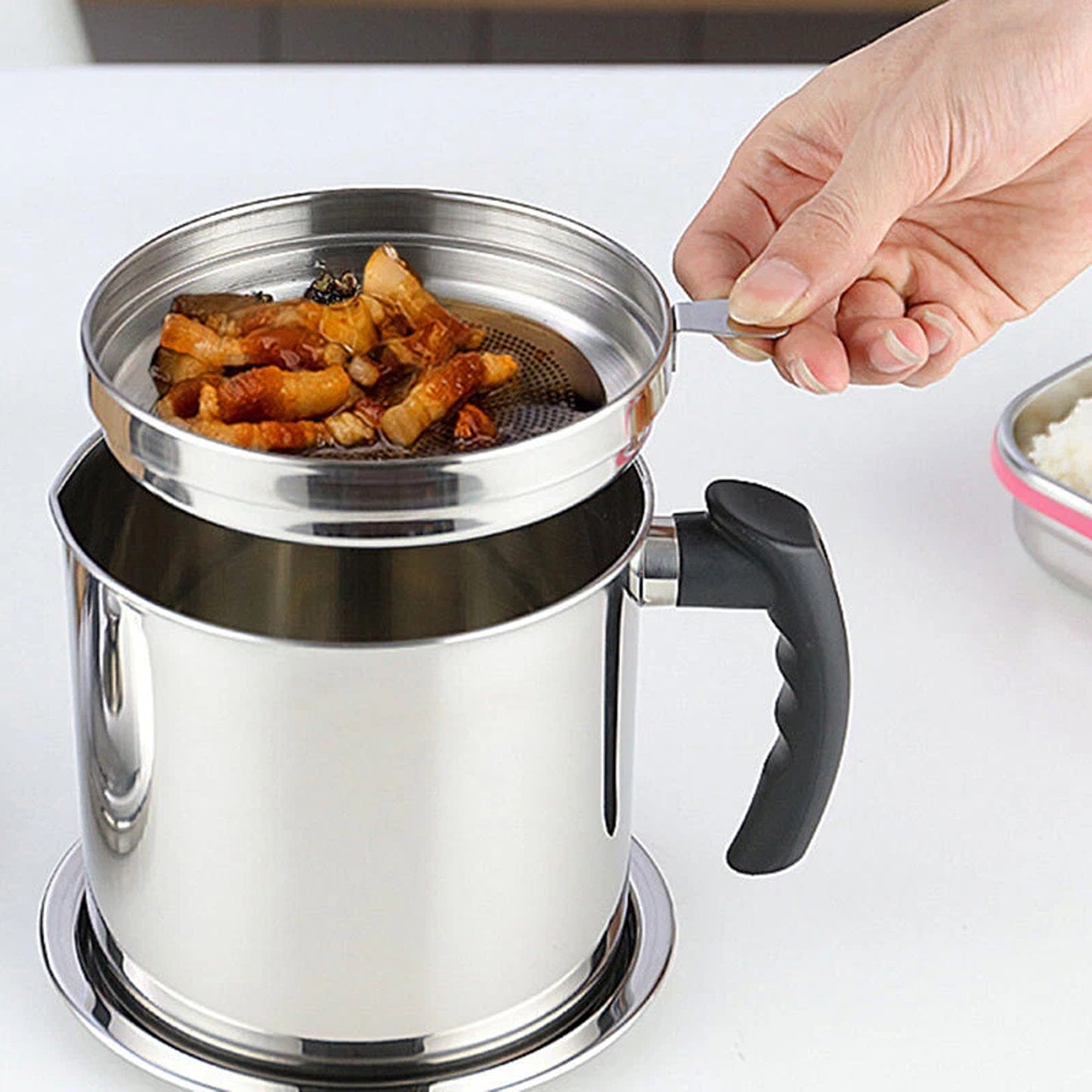 Cooking Oil Strainer Pot with Filter