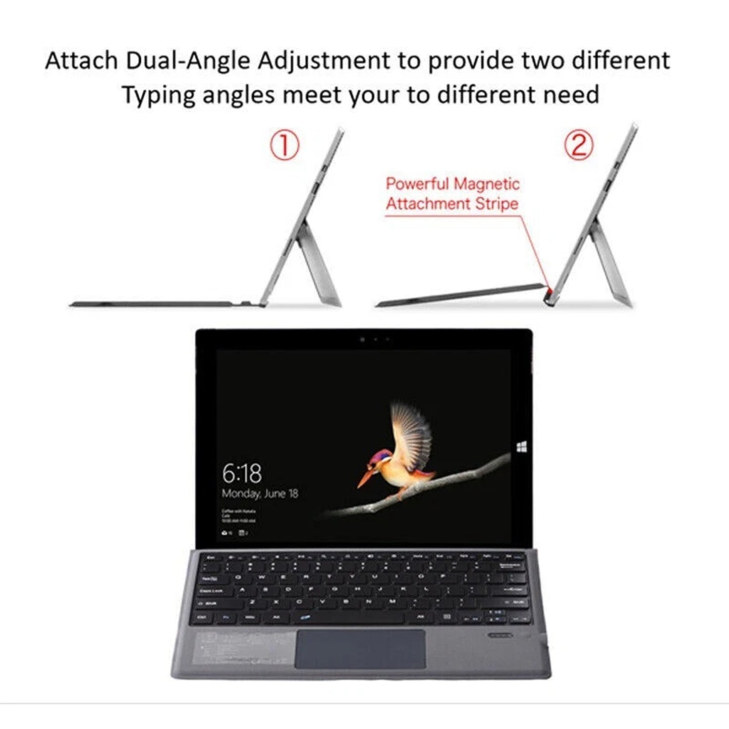 Wireless Backlit Keyboard Cover for Surface Pro 4 5 6 7