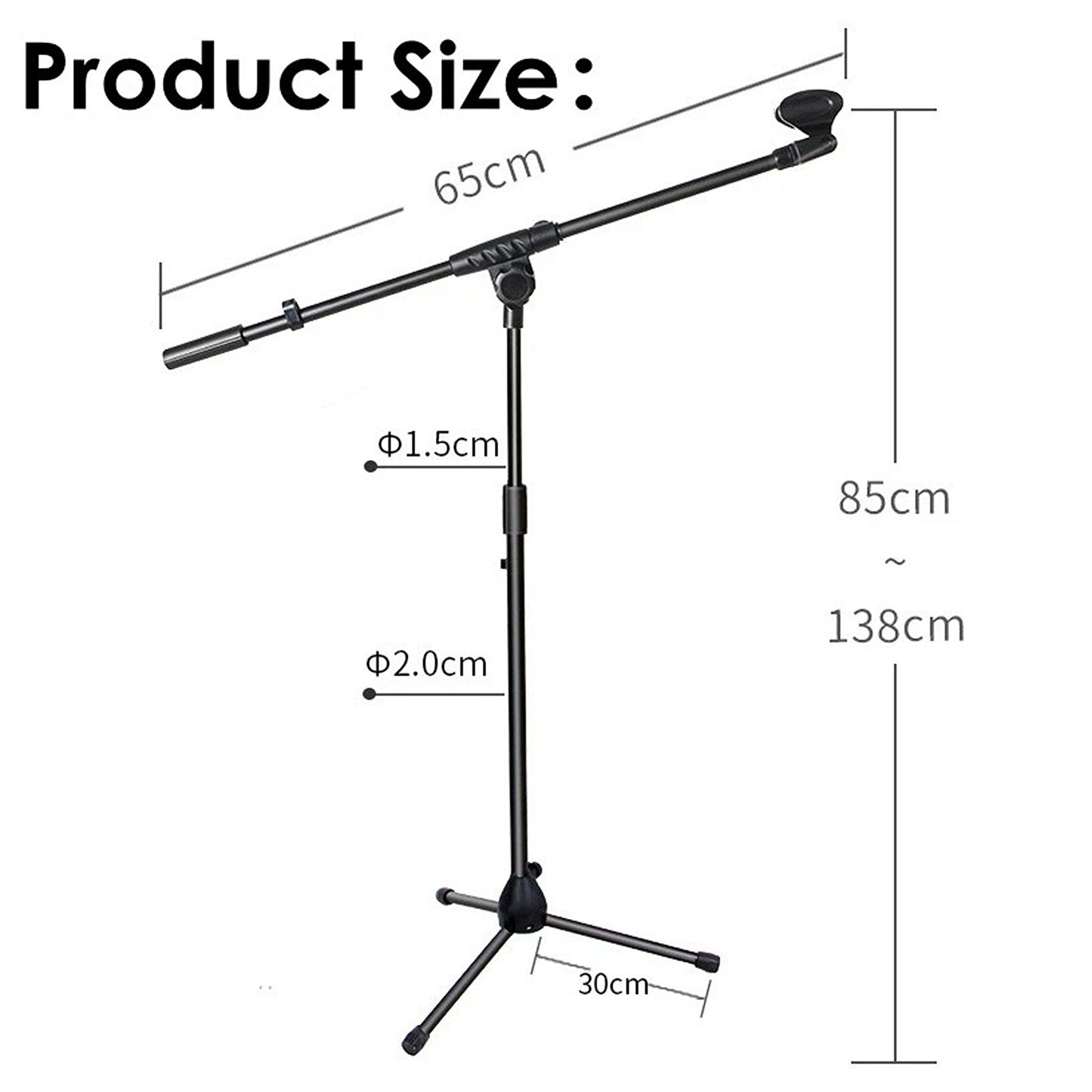 Adjustable Telescopic Boom Microphone Stand with Tripod