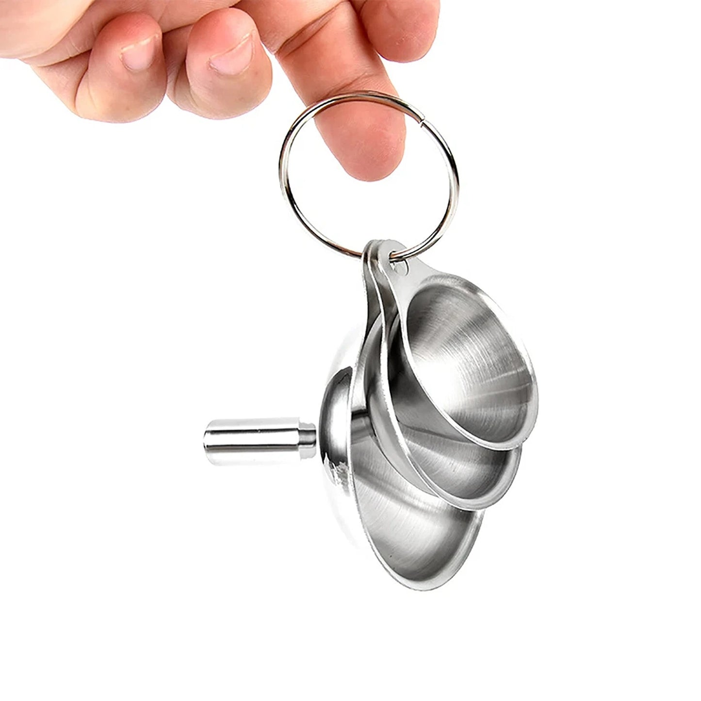 Stainless Steel Funnel Small Medium Large Variety Liquid Kitchen Tool - 3x