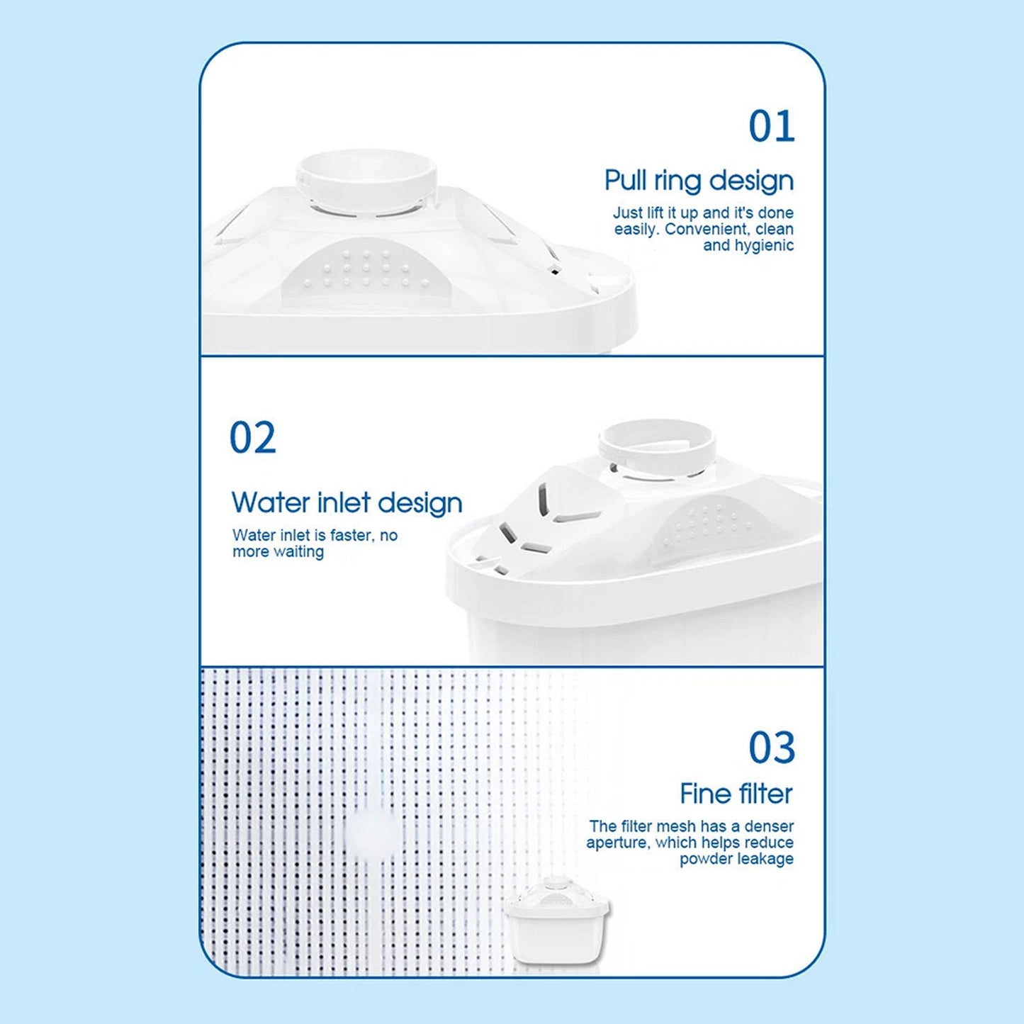 6 Pack Compatible Water Filters for Brita Water Pitchers