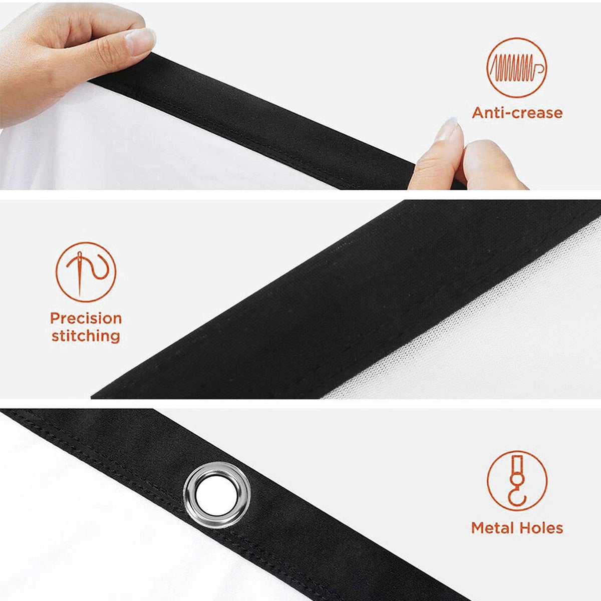 Foldable 120 Inch Projector Screen 16:9 HD Hanging Movie Cinema