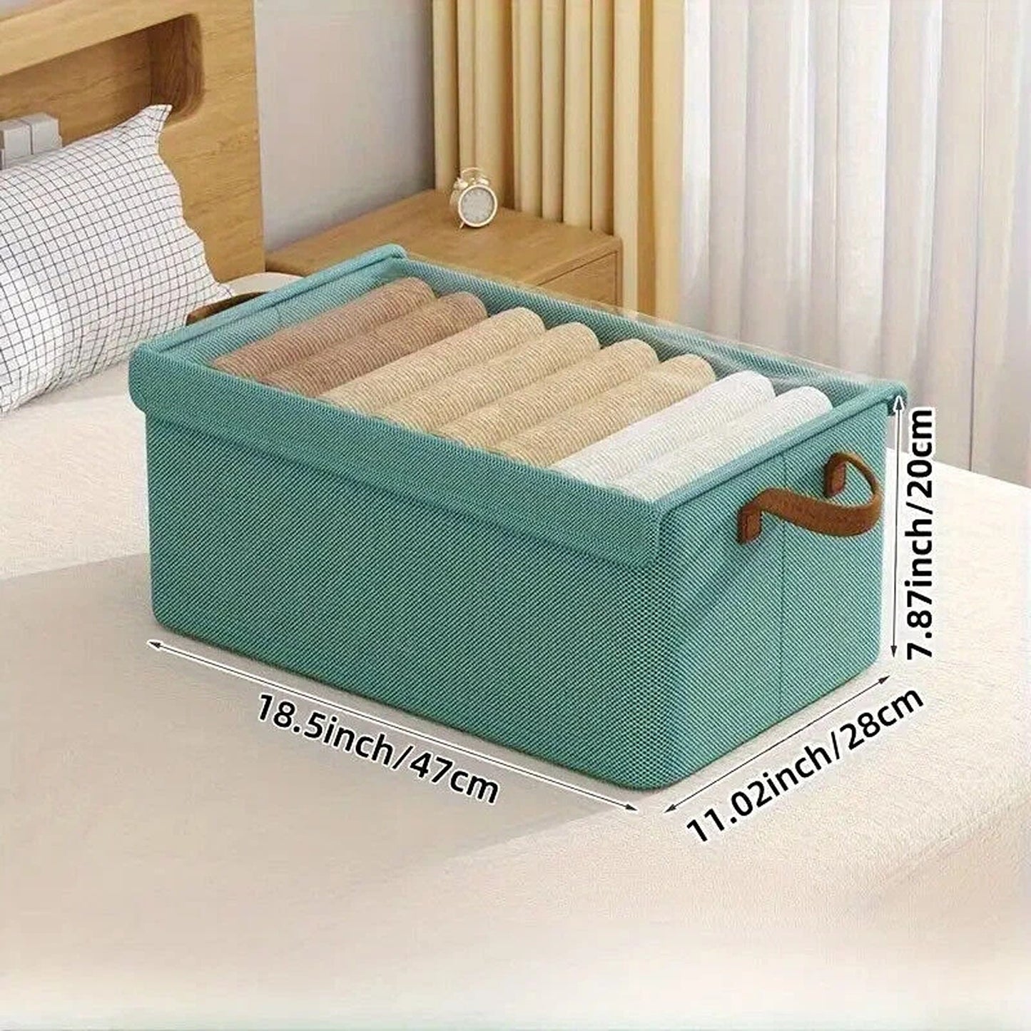 Grey Fabric Clothes Storage Organizer Boxes 4 Piece Set