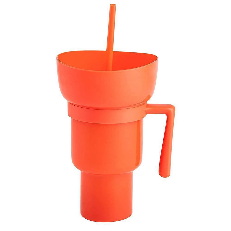Orange 1000ml Stadium Tumbler with Snack Cup