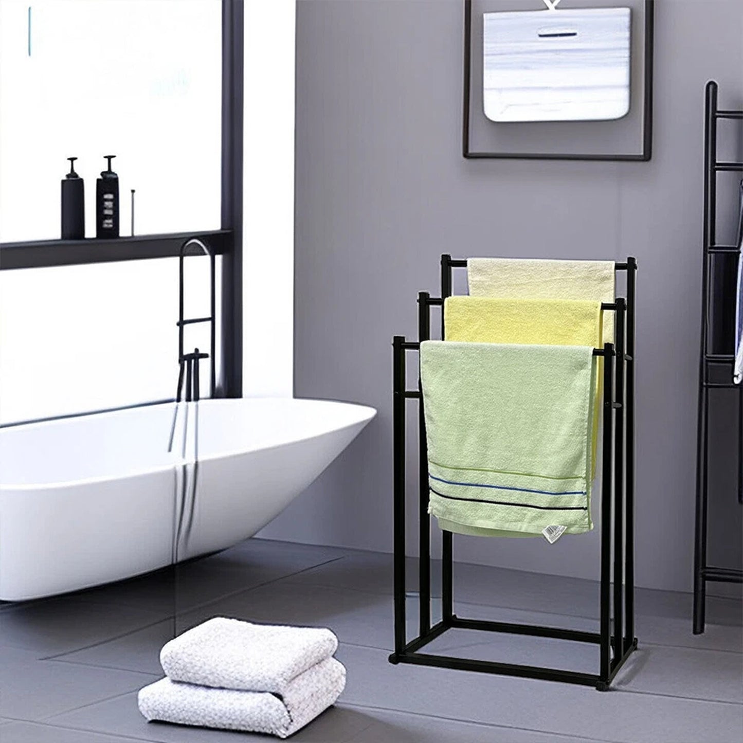 Freestanding Bathroom Towel Rack and Storage Stand
