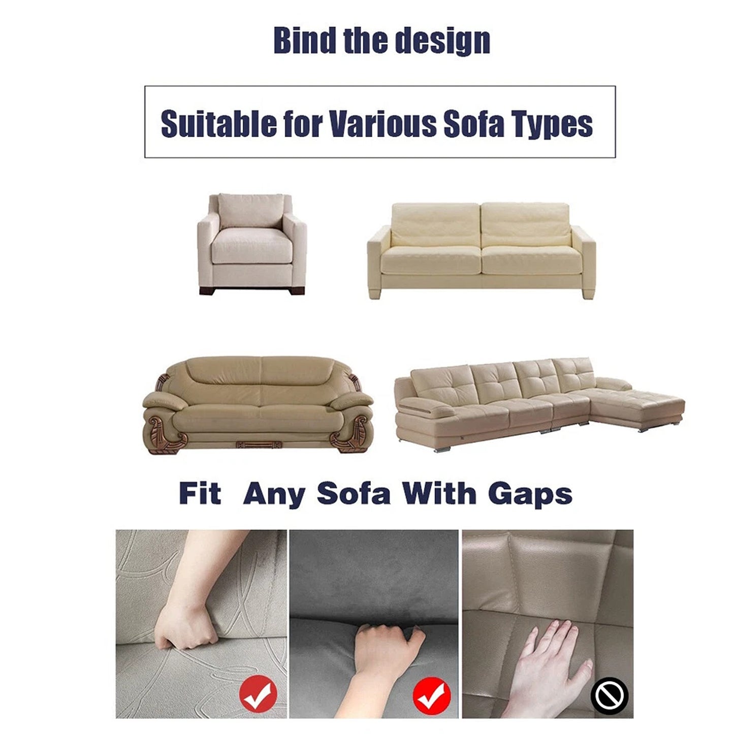 Grey Washable Sofa Slipcover for 1 to 4 Seater Sofas