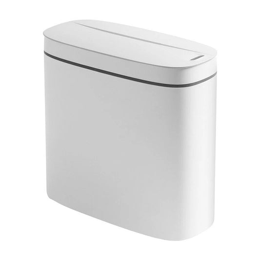 White Touchless Smart Trash Can with Rechargeable Battery