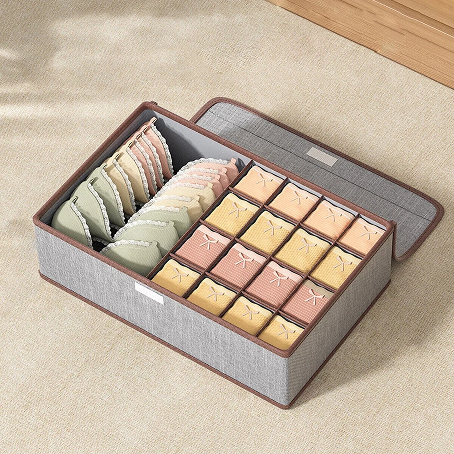 Grey Foldable Closet Drawer Organizer Boxes for Clothing Storage (Copy)