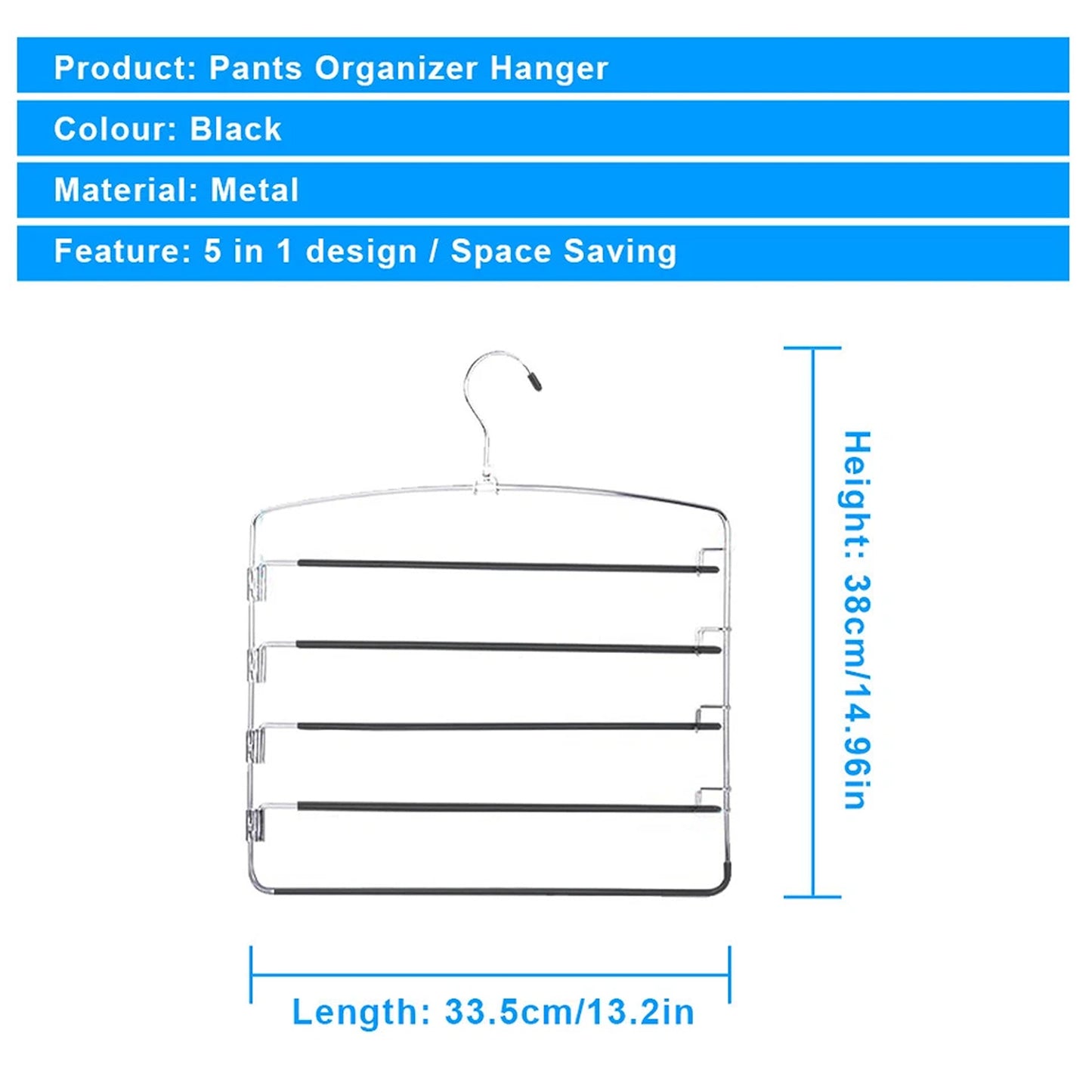 5 Tier Multi Pants Hanger Space Saver