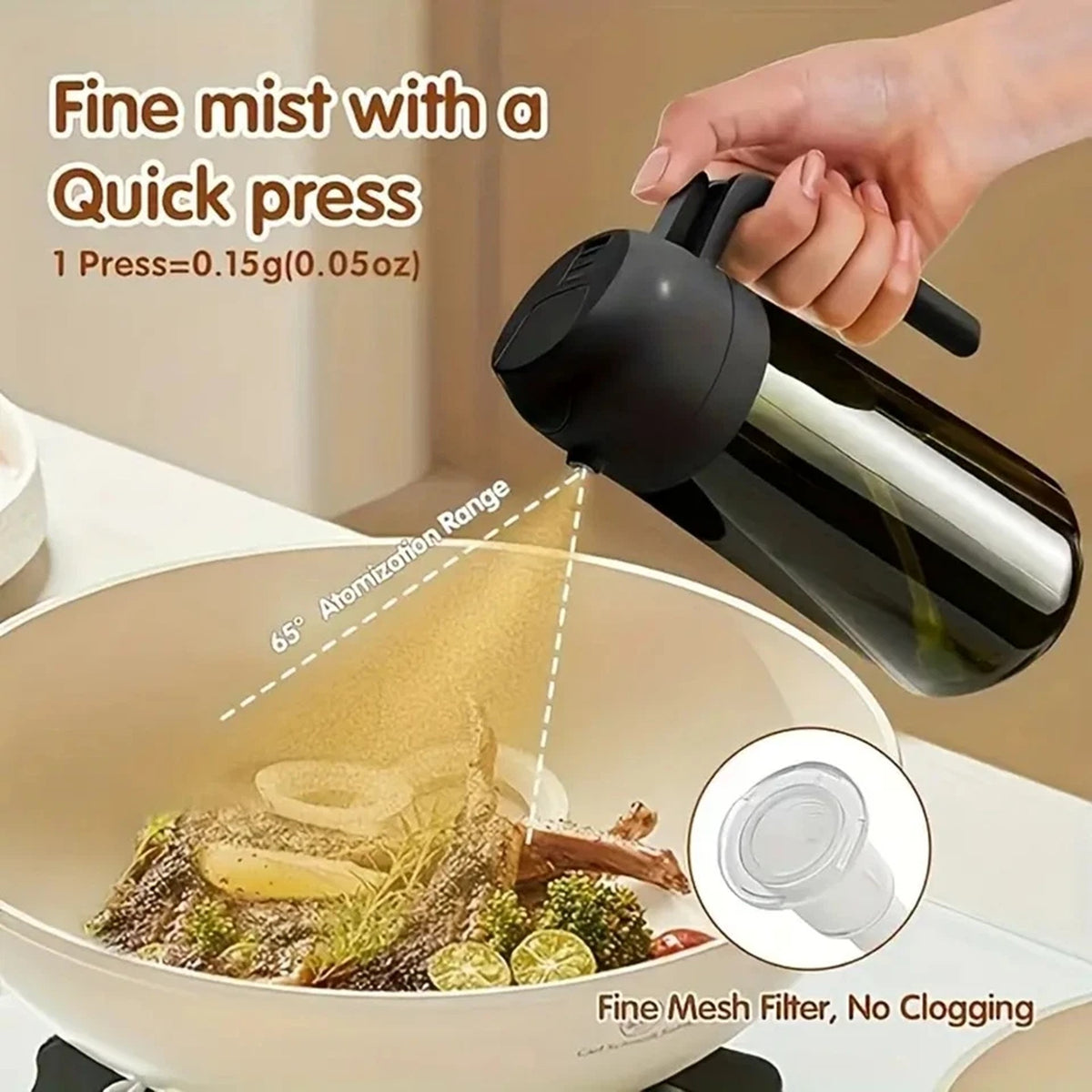2 in 1 Olive Oil Sprayer and Dispenser Bottle for Cooking Baking and BBQ