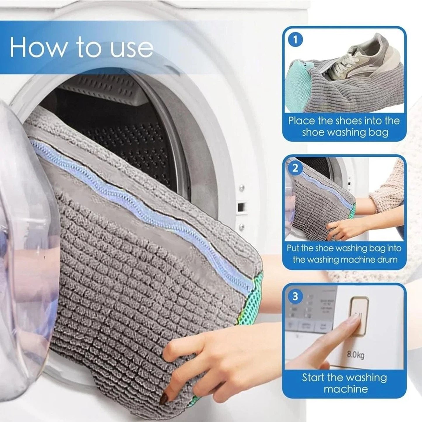 2 Pack Shoe Laundry Bag Washing Machine Sneaker Wash Protector