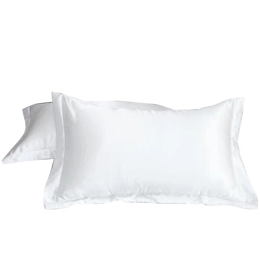White Silk Satin Pillowcase Set Standard Size 2 Pieces