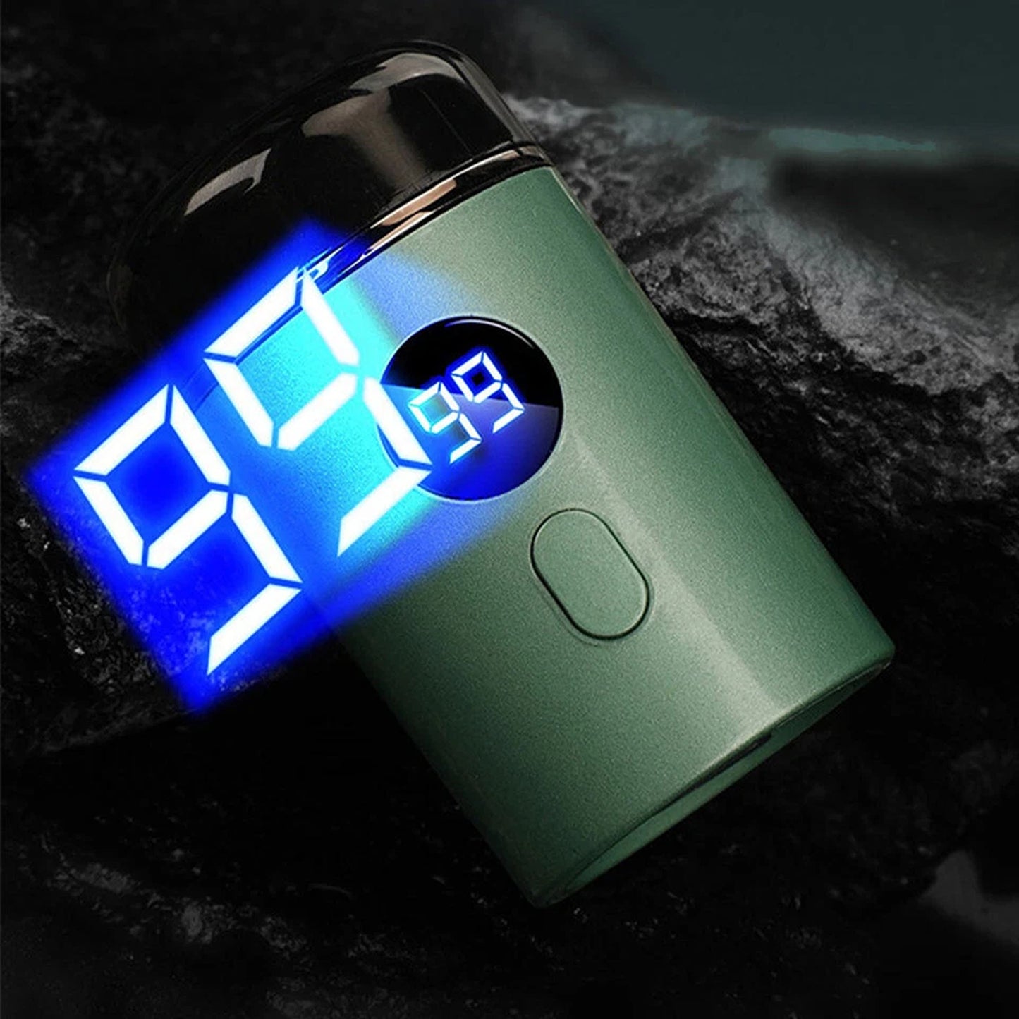 Green Mini Electric Razor for Men Pocket Size Rechargeable
