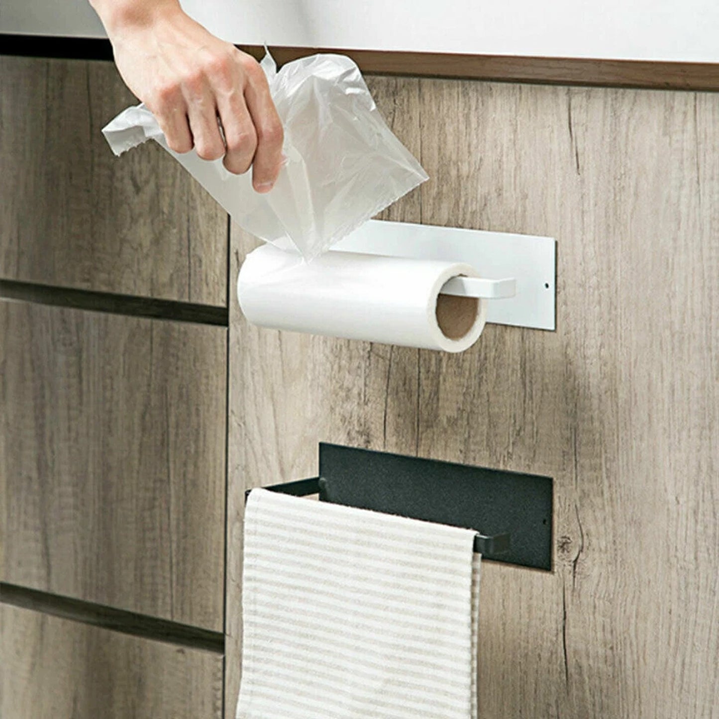 Paper Towel Holder Under Cabinet Rack Kitchen Roll Organizer 2pcs