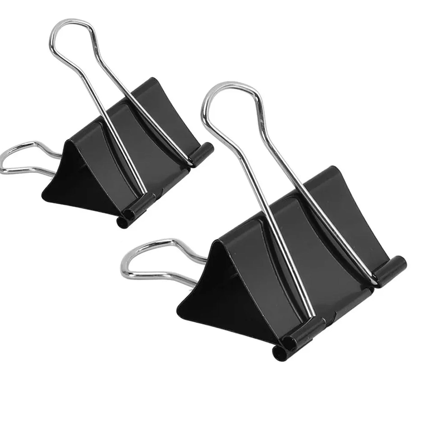 Black Bulldog Foldback Clips Document Paper Clamps 19mm/25mm/41mm/51mm - 20x