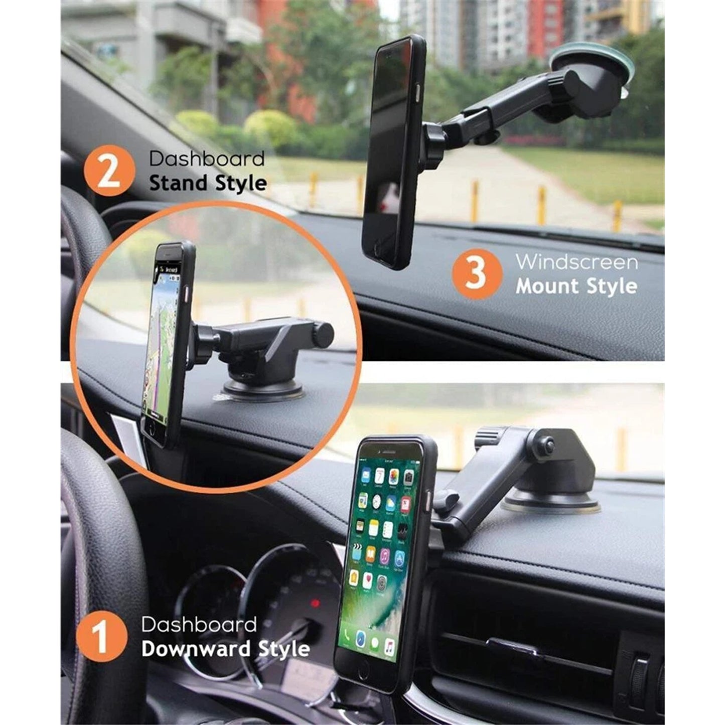 360 Degree Magnetic Car Phone Holder with Telescopic Arm