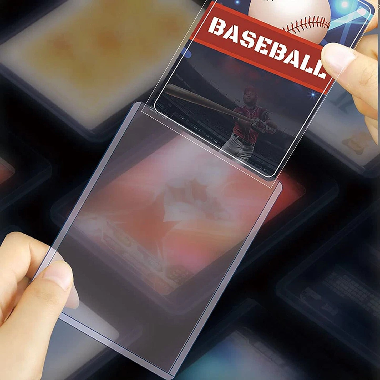 50 Pack Rigid Card Holders for Trading Cards