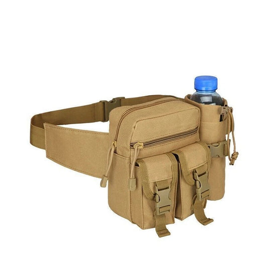 Khaki Tactical Waist Pack for Camping Hiking and Outdoor Activities