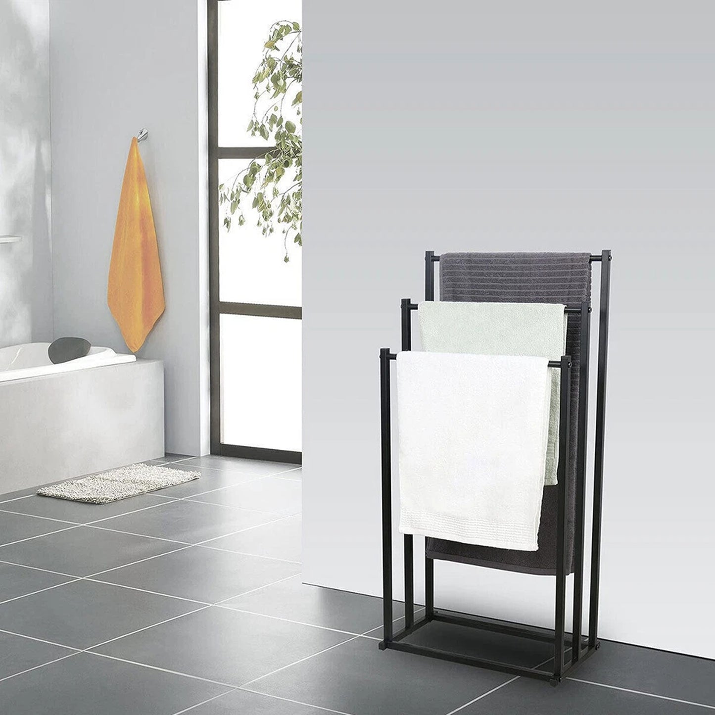 Freestanding Bathroom Towel Rack and Storage Stand