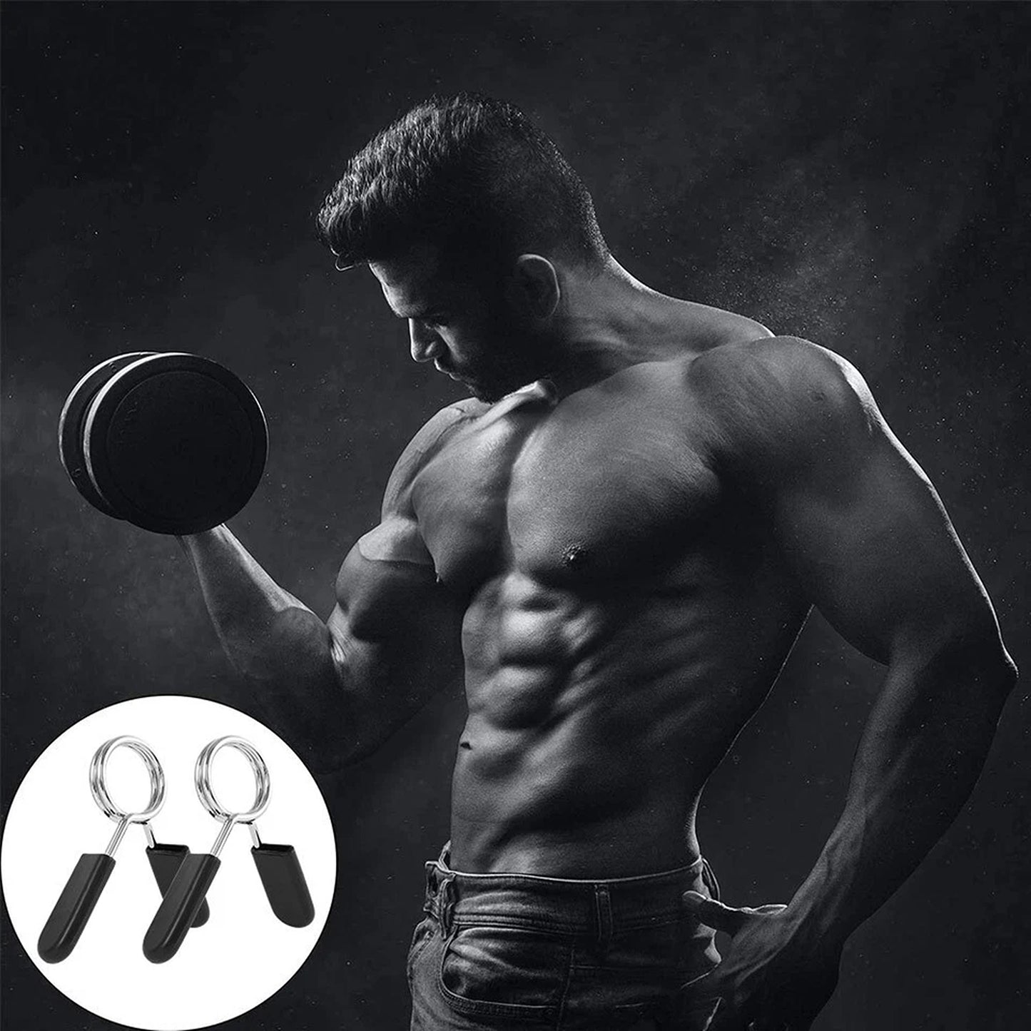 8 Piece 25mm Barbell Bar Spring Clips for Weightlifting