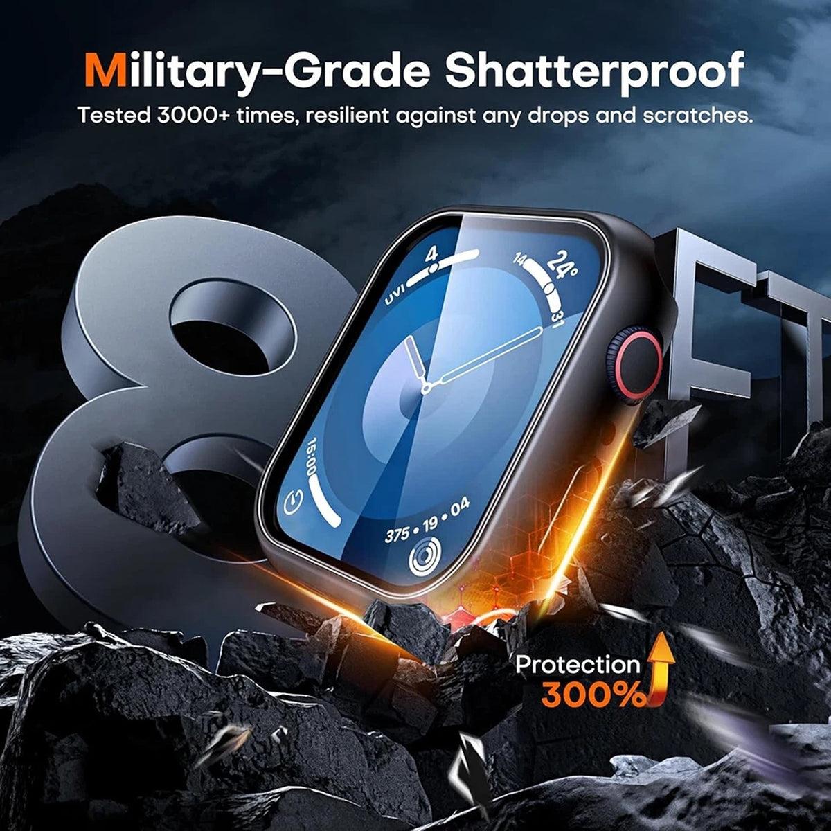 Pink Smartwatch Case with Screen Protector for Apple Watch Series 12 11 10 9 8 SE 2