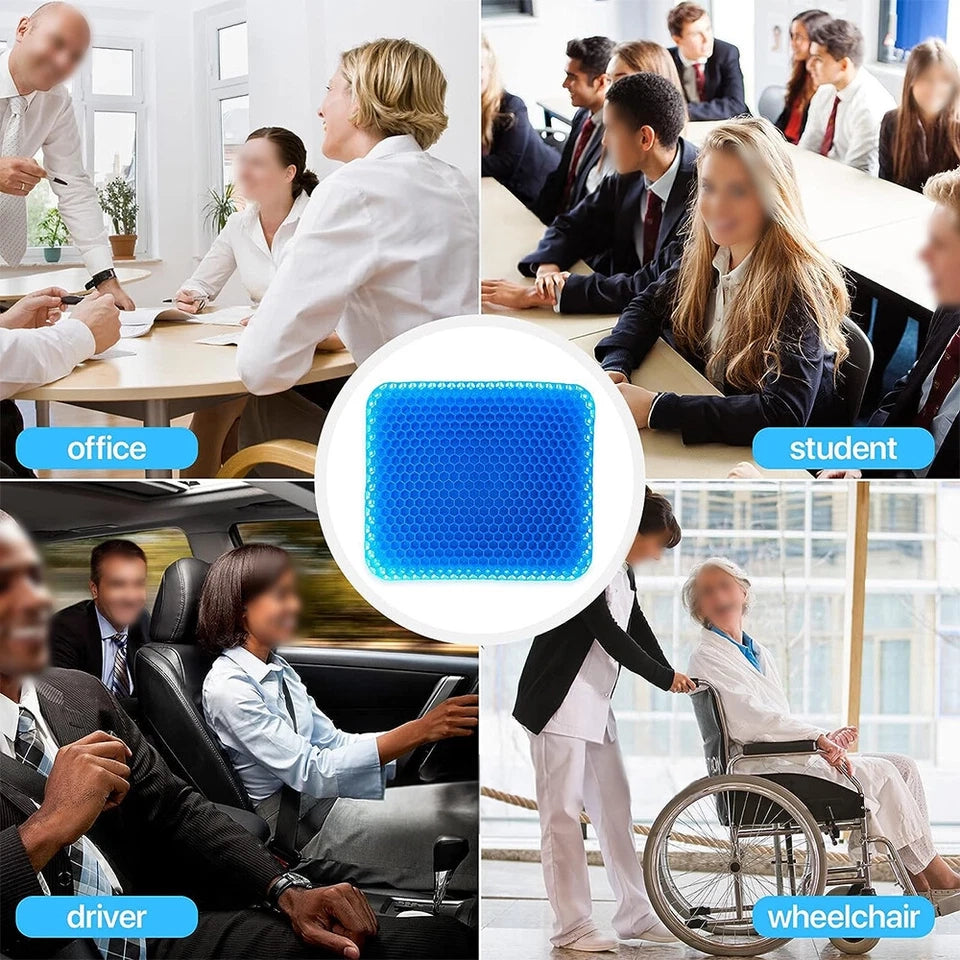 Double Layer Gel Honeycomb Seat Comfort Support Cushion Cooling Flex Pain Relief