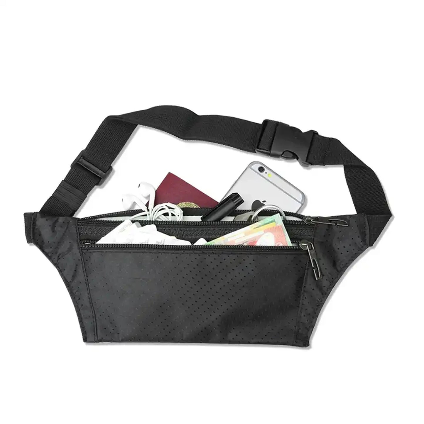 Running Hiking Sport Bum Bag Travel Money Phone Waterproof Waist Belt Zip Pouch