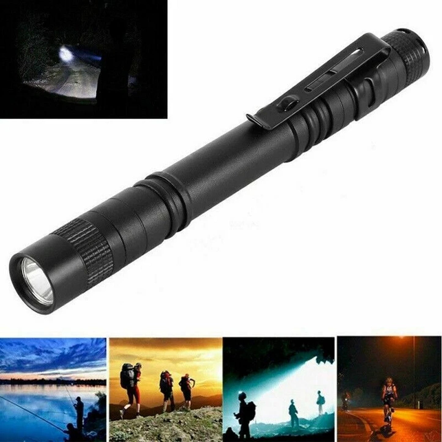2Pcs Mini LED Pen Light Small Portable Flashlight Torch