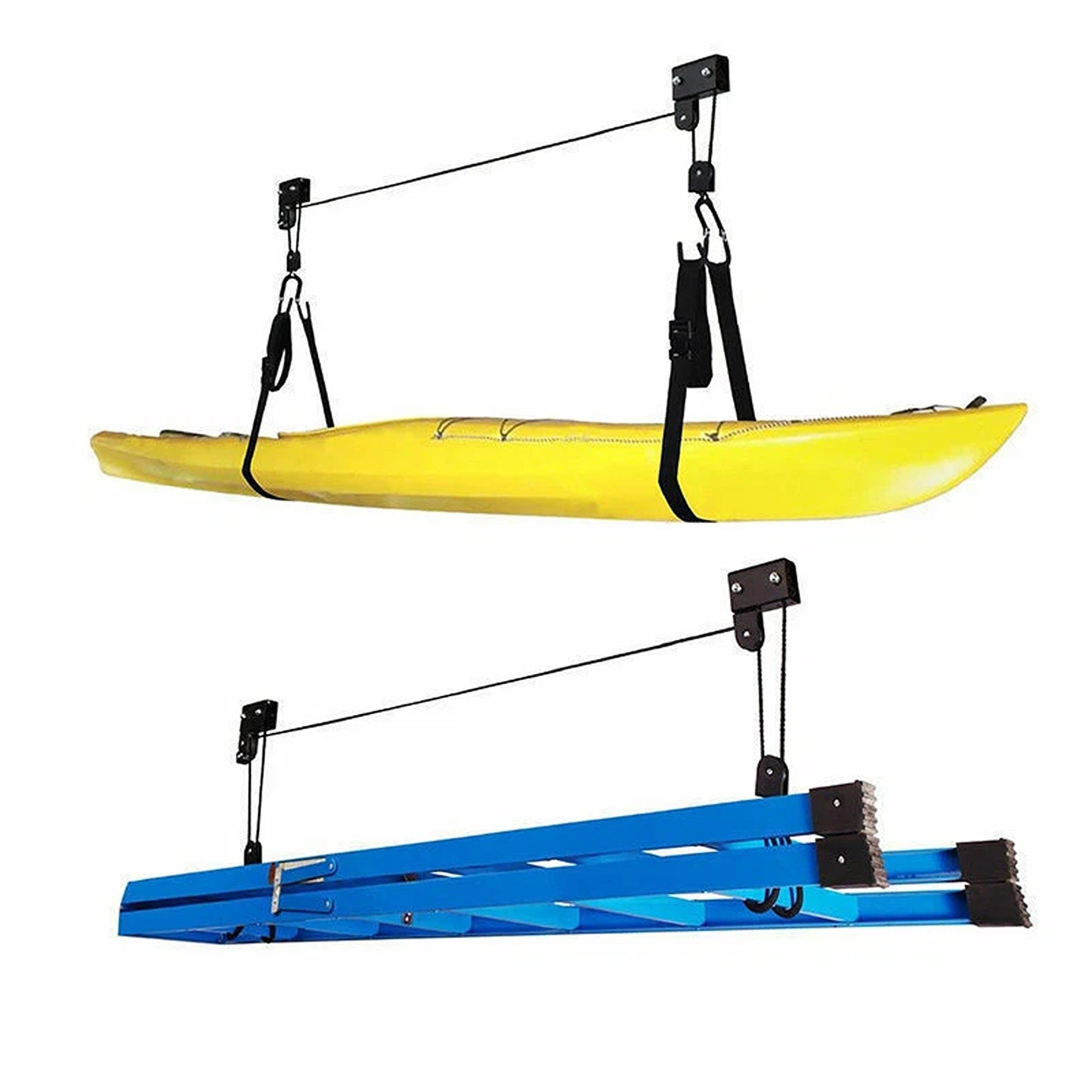 Kayak Hoist Pulley System for Garage Ceiling Storage