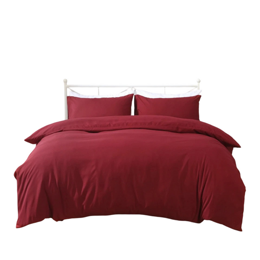 Hotel Quality Luxury Soft Quilt Cover Set - Burgundy