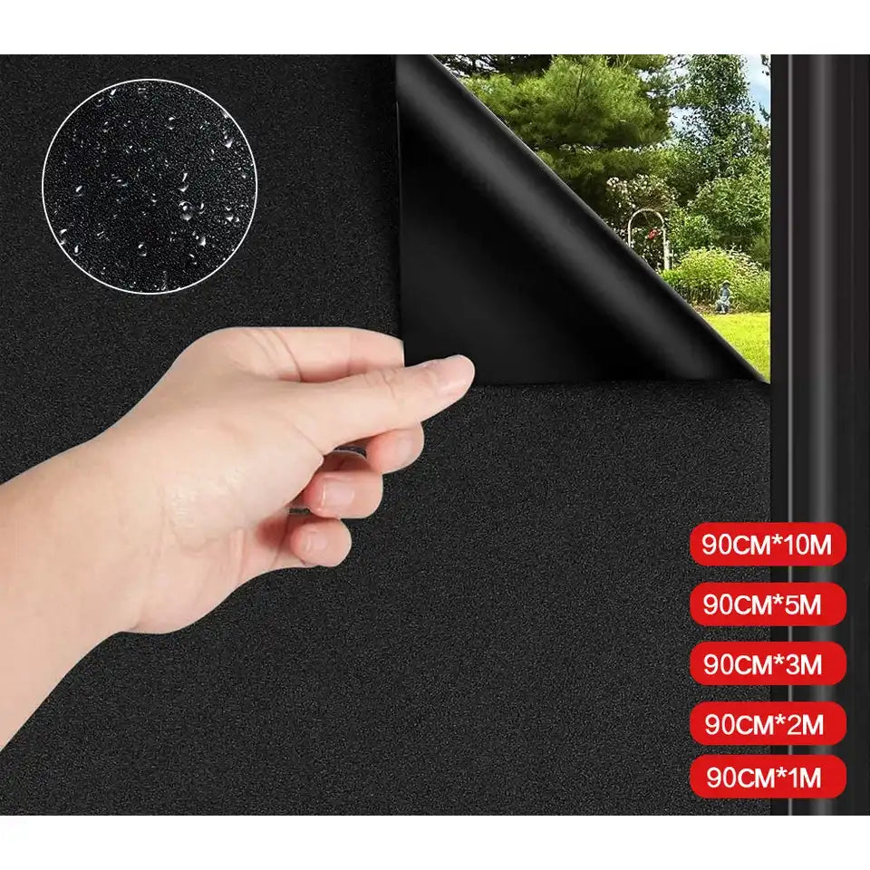 Blackout Static Cling Window Glass Film Privacy Protection To Block Sun Decor