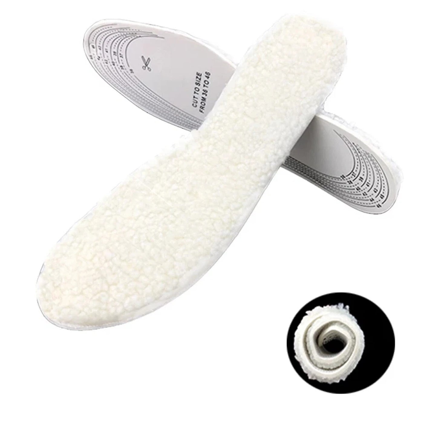 1 Pair Thermal Wool Insoles for Everyday Comfort