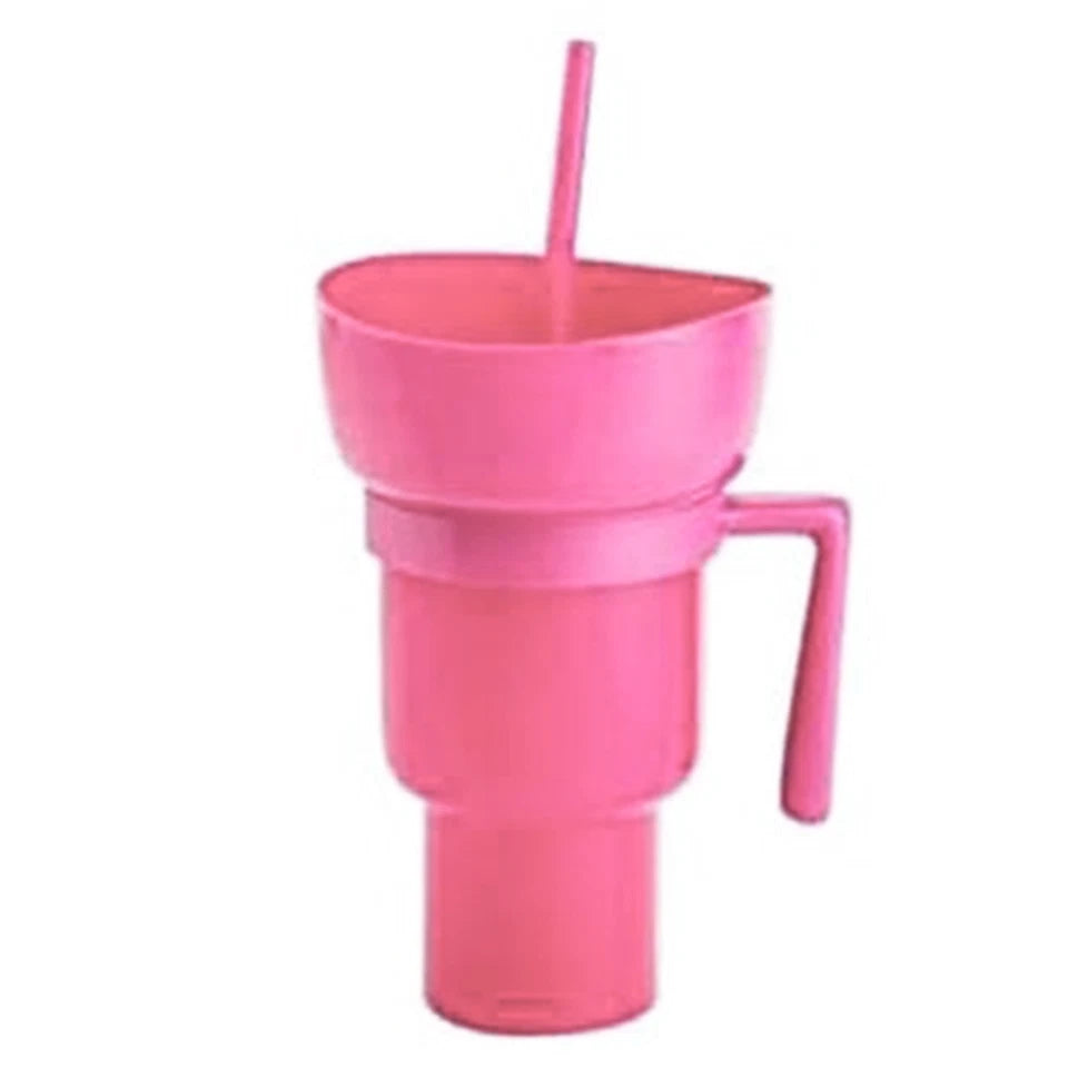 Pink 1000ml Stadium Tumbler with Snack Cup