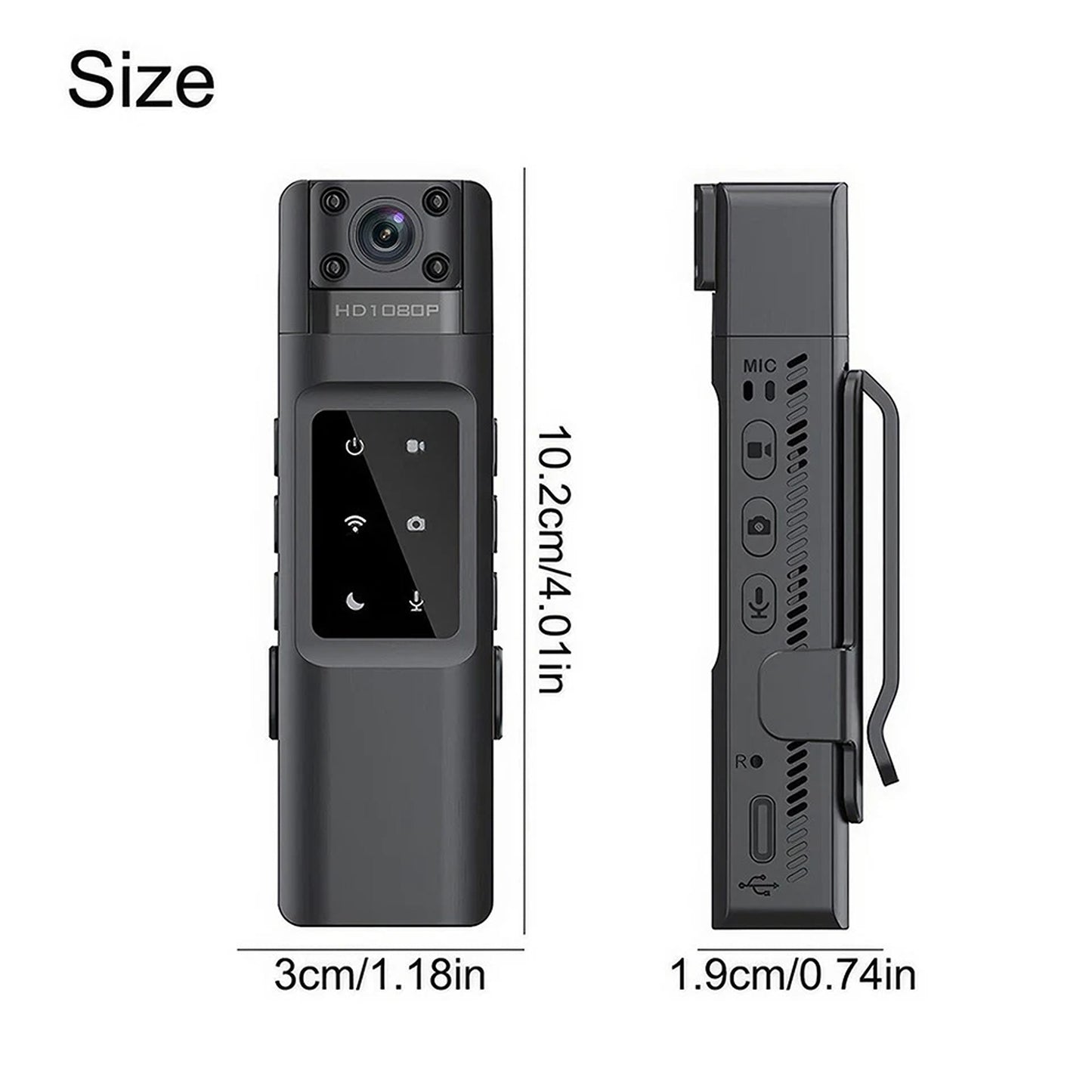 Portable 1080P Body Camera Pocket Clip DVR Video Recorder