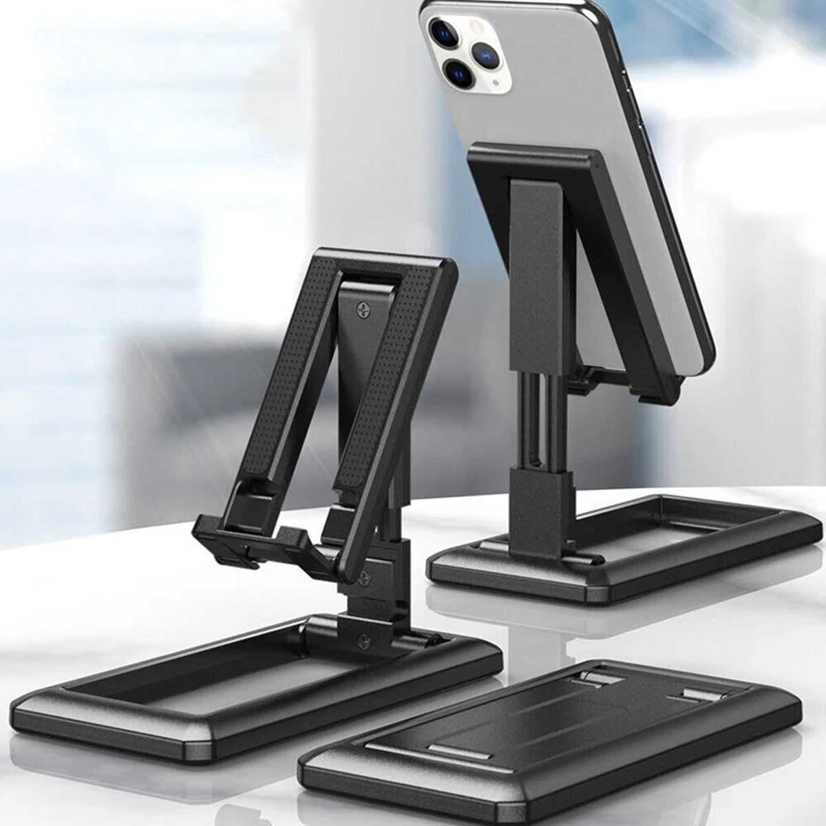 Universal Foldable Phone Stand Adjustable Desk Holder for Mobile Phones and Tablets