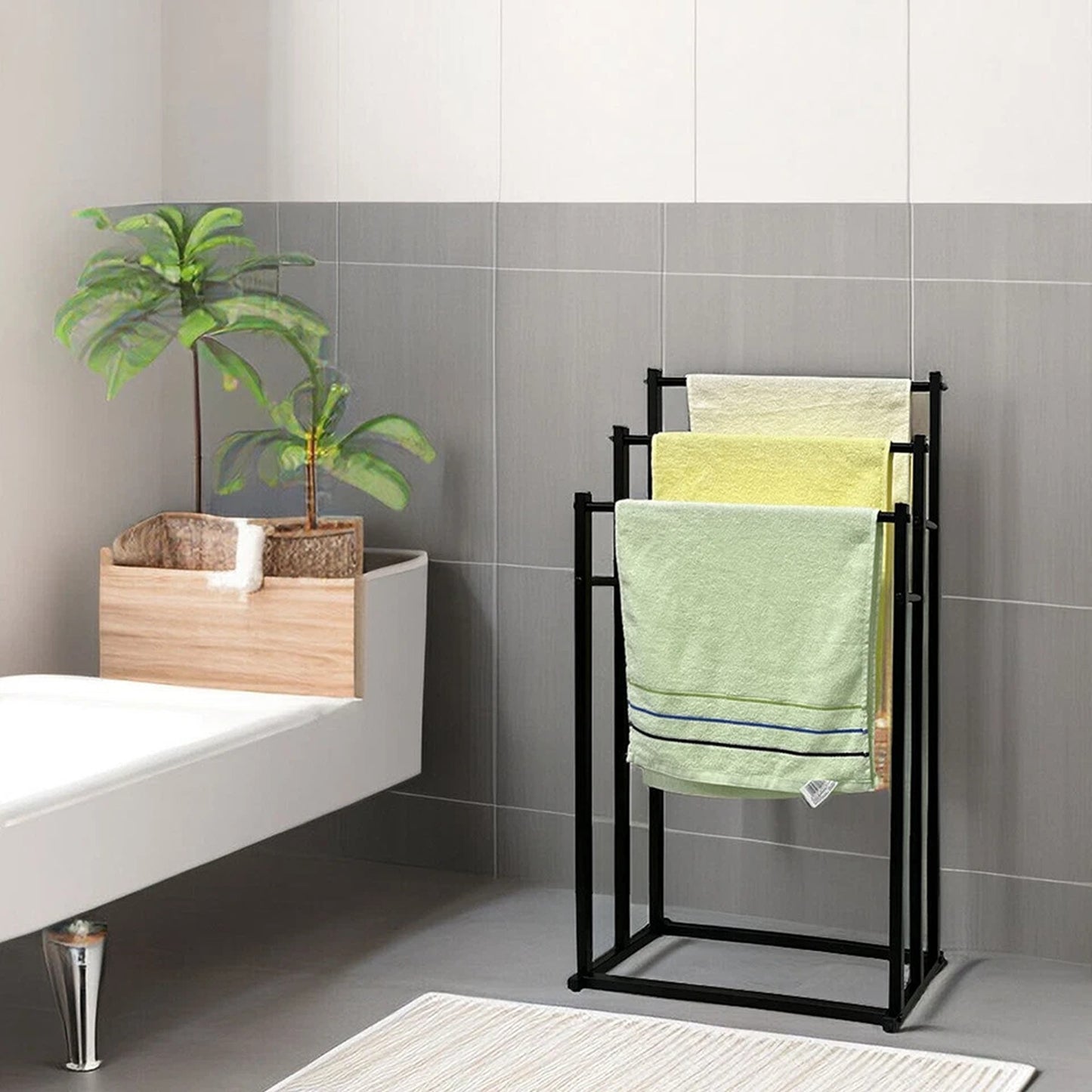 Freestanding Bathroom Towel Rack and Storage Stand