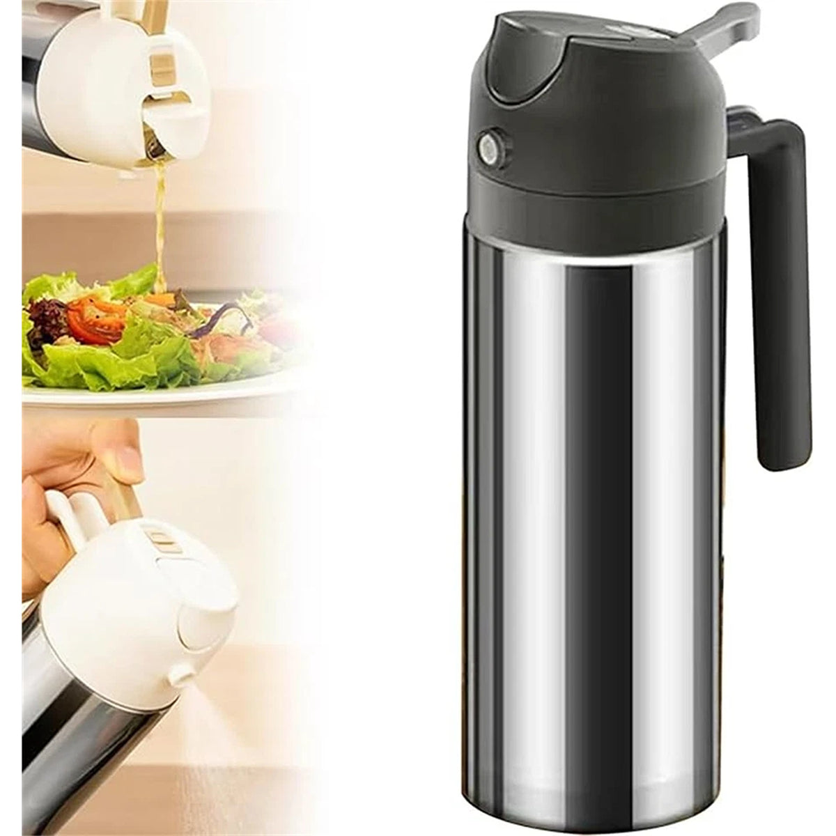 360ML Stainless Steel Cooking Oil Spray Bottle and Dispenser