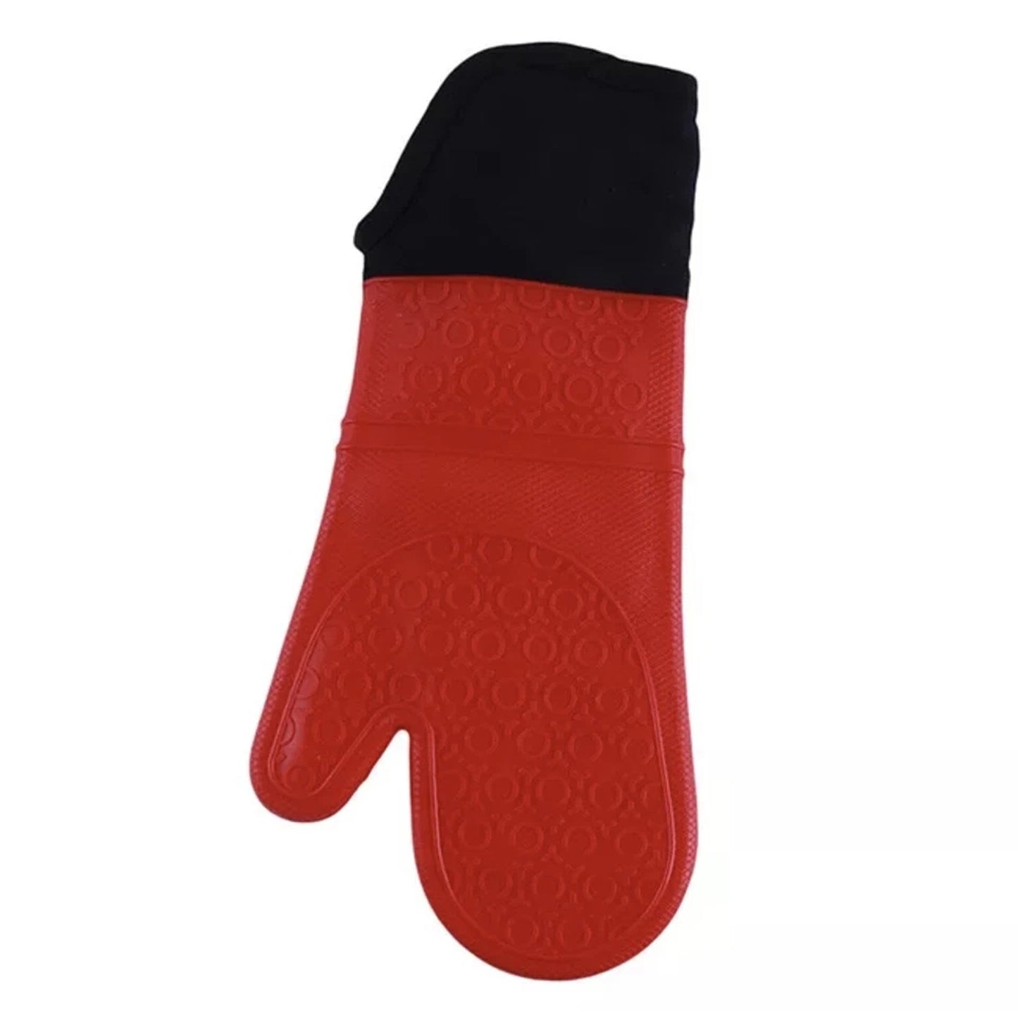 Red Long Silicone Oven Mitt Heat Resistant Kitchen Glove