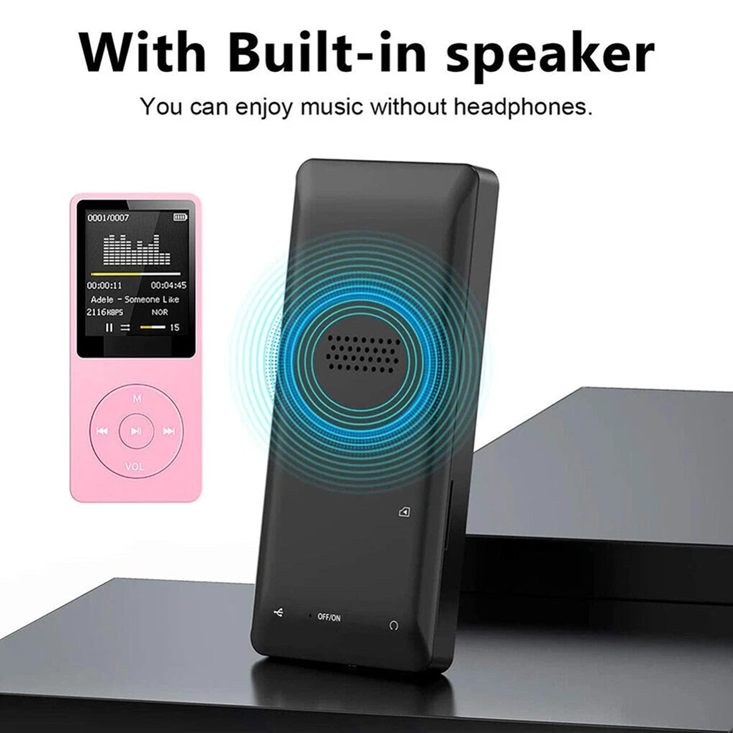Portable MP3 Music Player with Screen - Blue