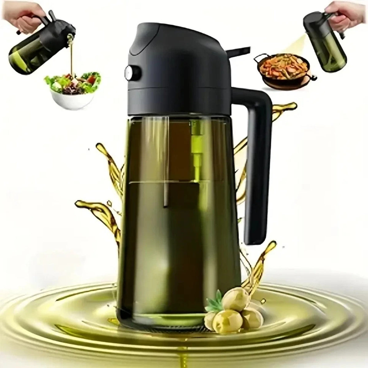 2 in 1 Olive Oil Sprayer and Dispenser Bottle for Cooking Baking and BBQ
