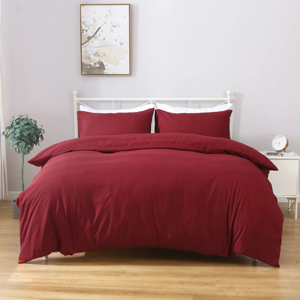 Hotel Quality Luxury Soft Quilt Cover Set - Burgundy