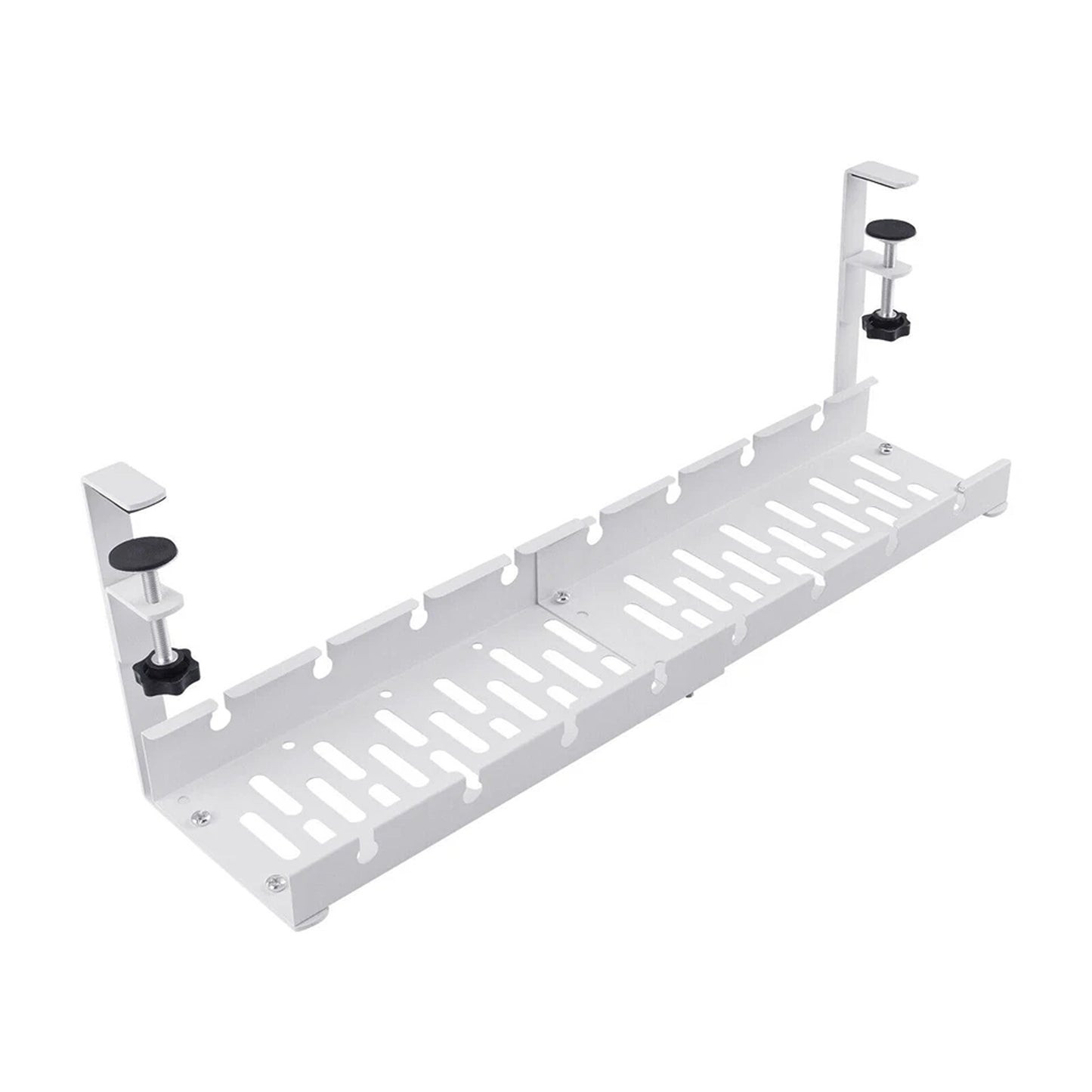 White Cable Management Basket Tray For Desk Wire Storage Organizer