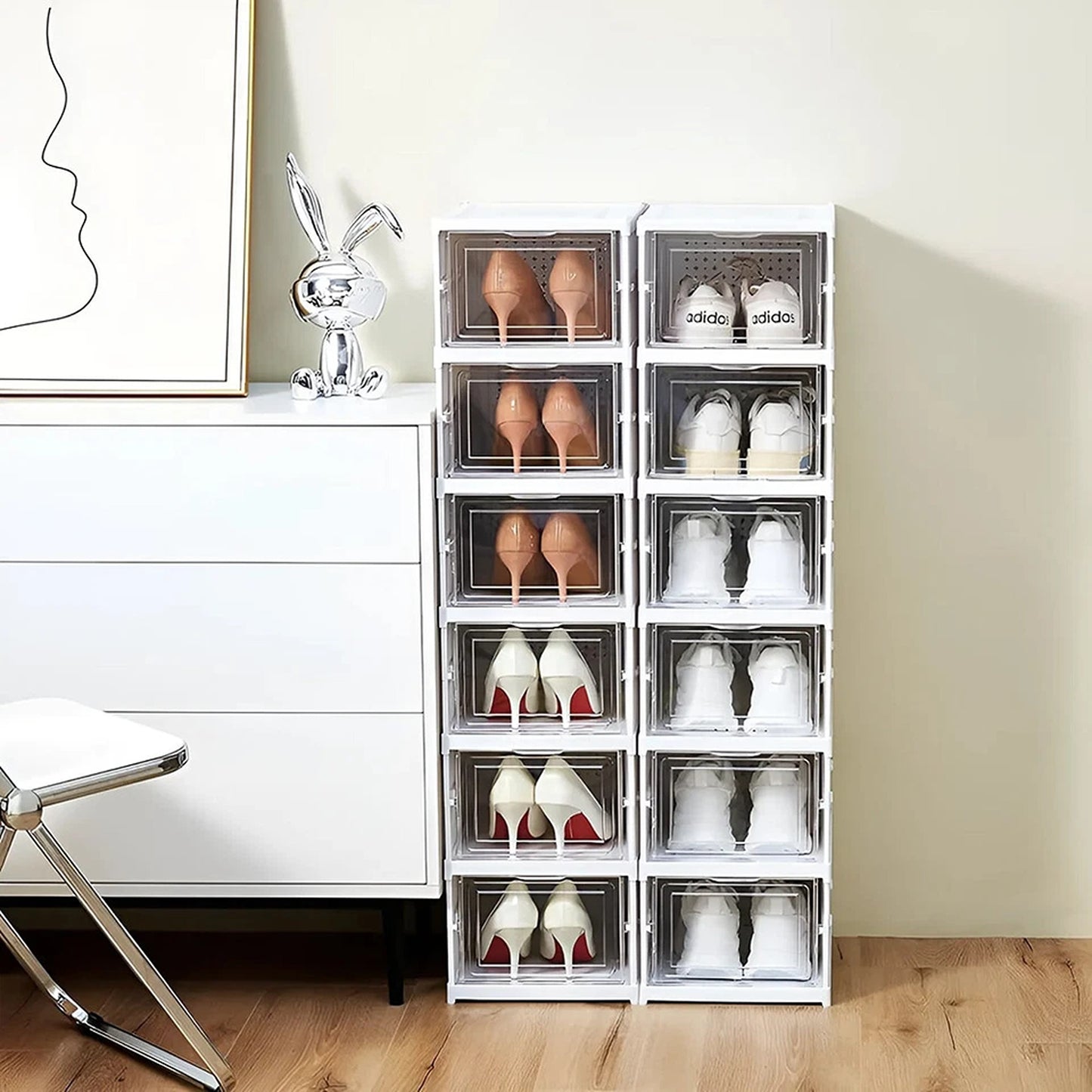 Foldable Shoe Organizer Stand 6 Tier Storage Rack For Shoes
