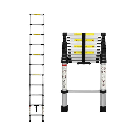 3.8M Telescopic Folding Ladder Aluminium Extension Step Ladder